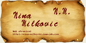 Nina Milković vizit kartica